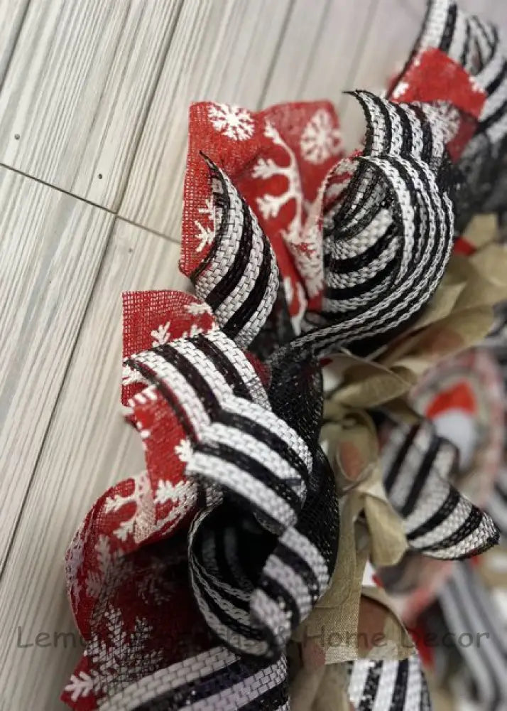 Santa Hat Cow Farmhouse Wreath