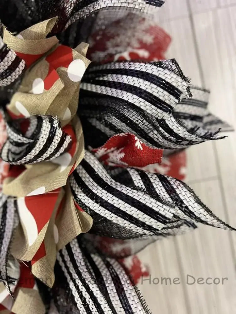 Santa Hat Cow Farmhouse Wreath