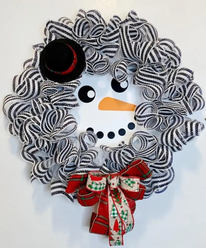 Snowman Face Wood Sign