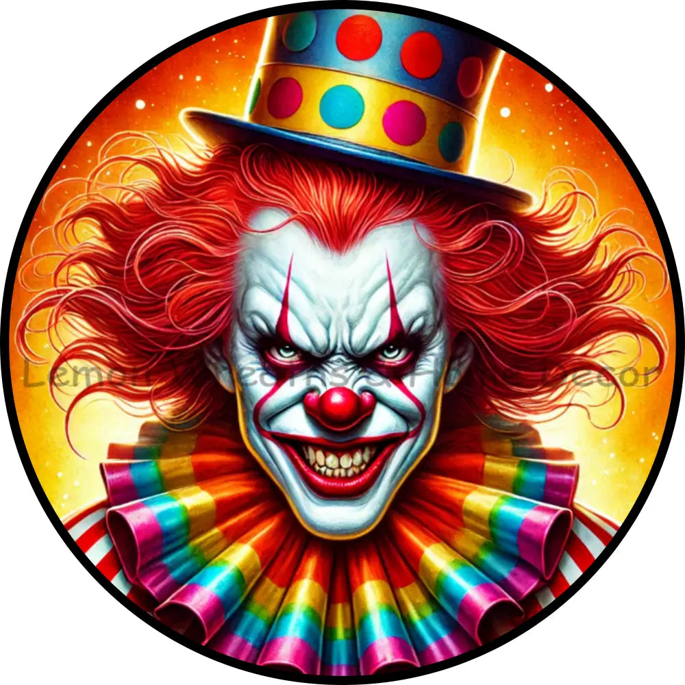 Spooky Clown Halloween Metal Sign Template