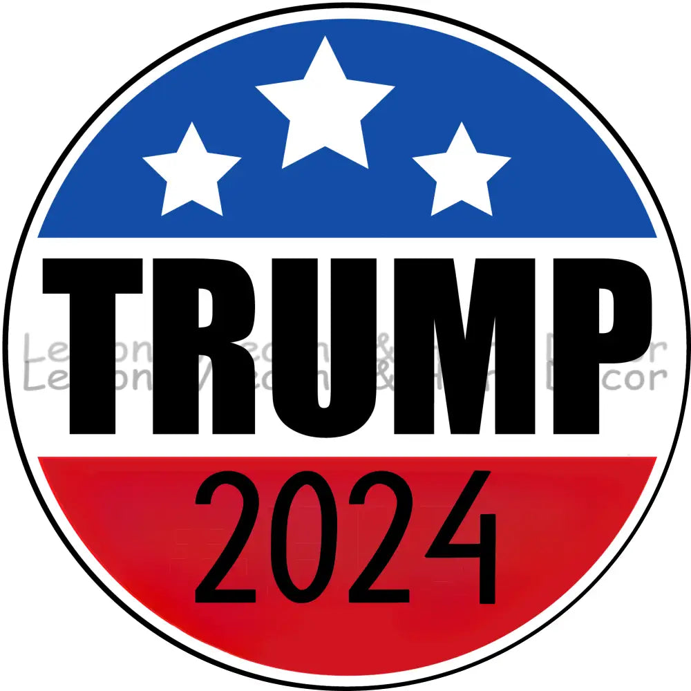 Trump 2024 Red Blue And Stars Metal Sign