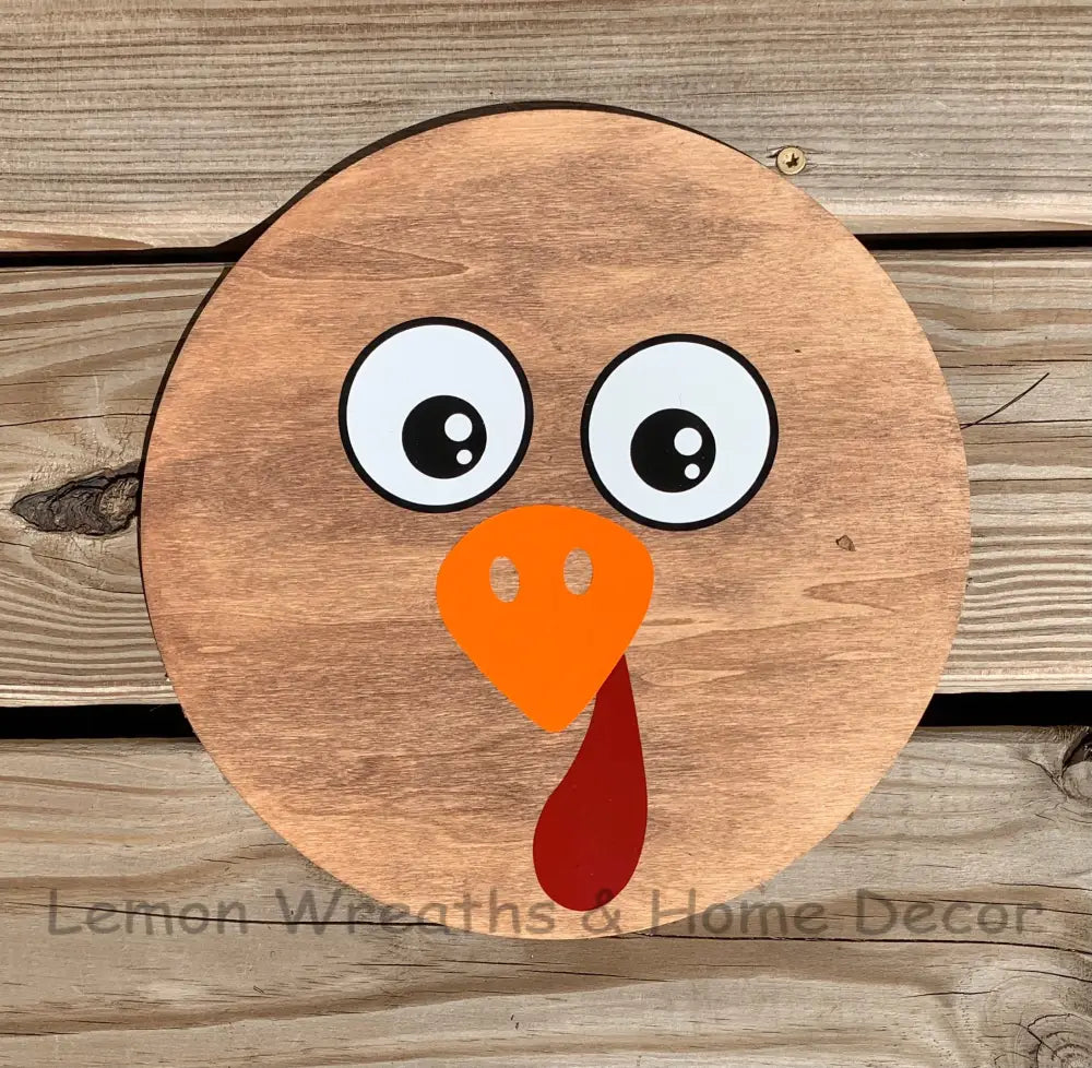 Turkey Face Wood Wreath Sign Signs