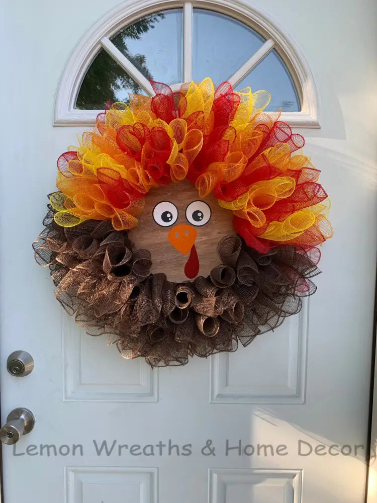 Turkey Face Wood Wreath Sign Signs