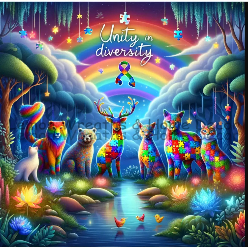 Unity In Diversity Square Metal Sign