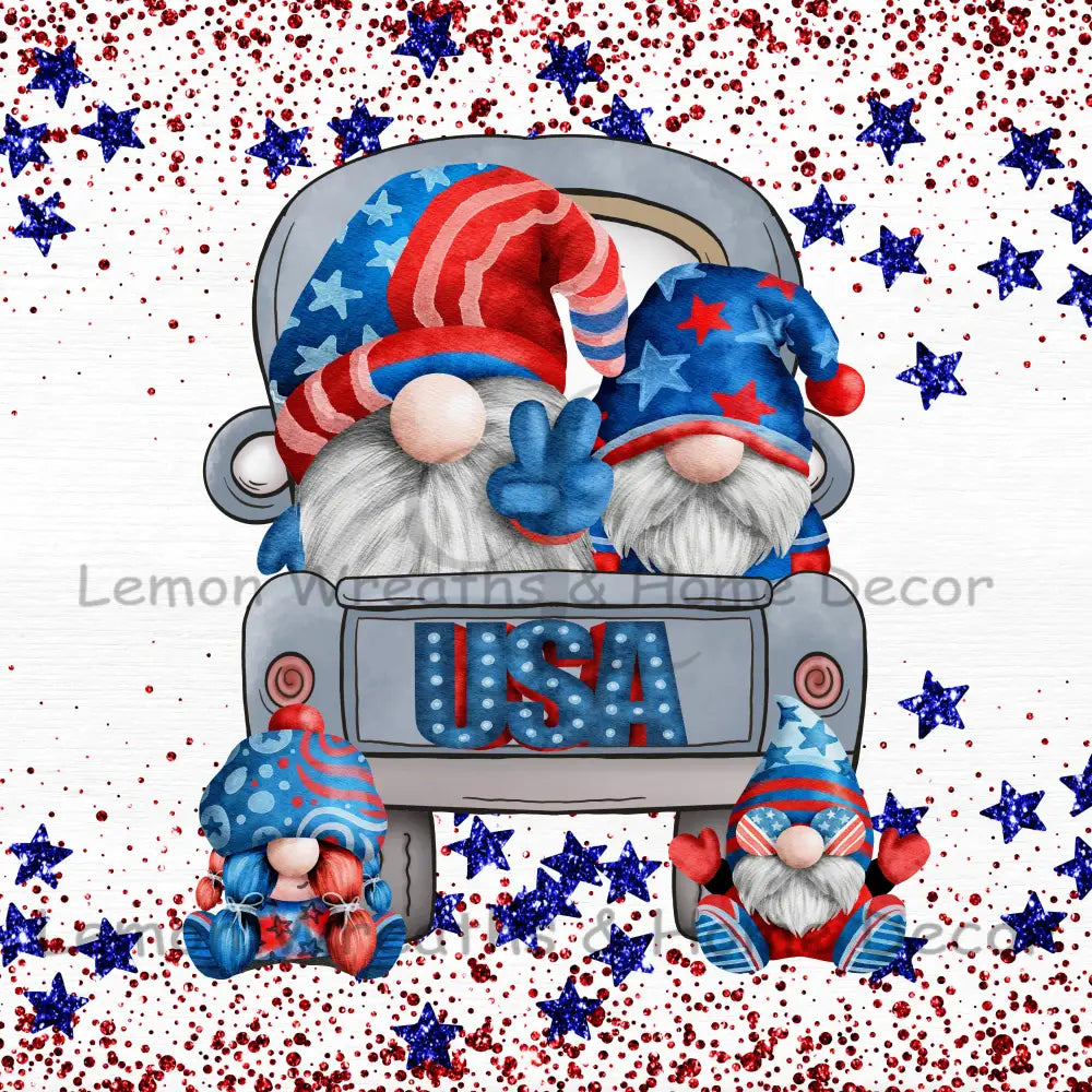 Usa Truck Gnomes Metal Sign 8