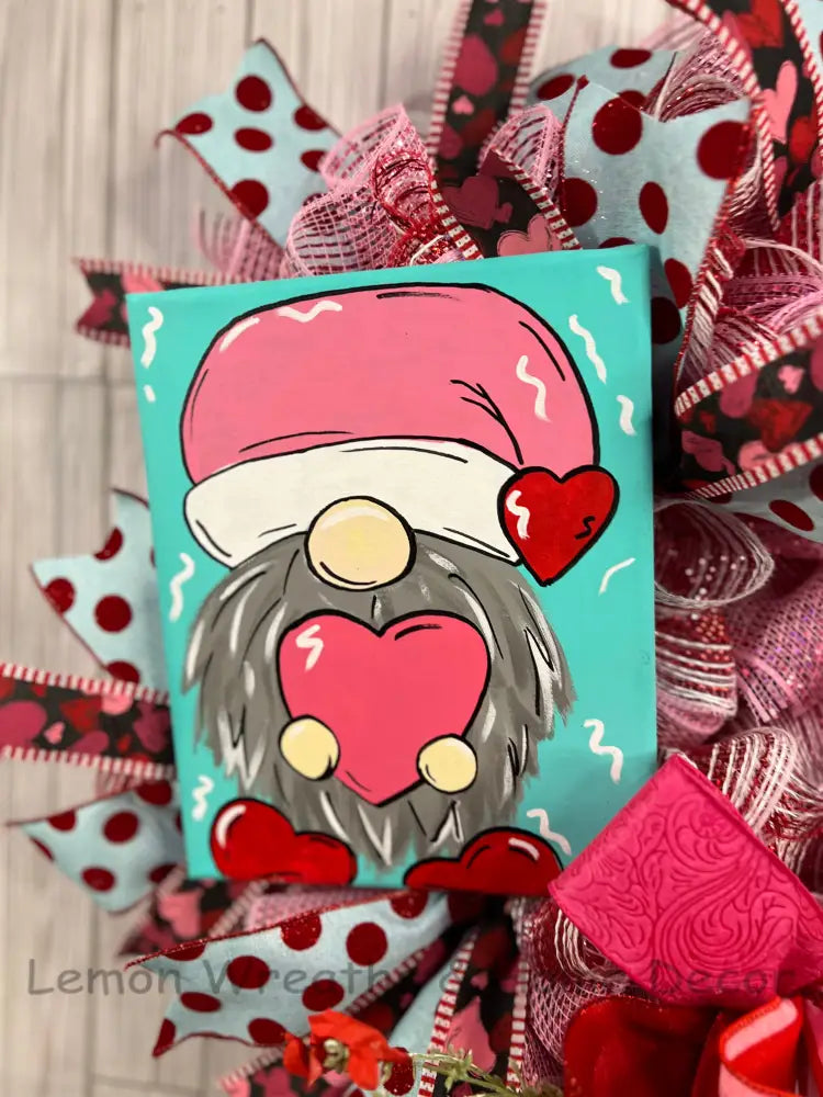 Valentine Gnome Wreath