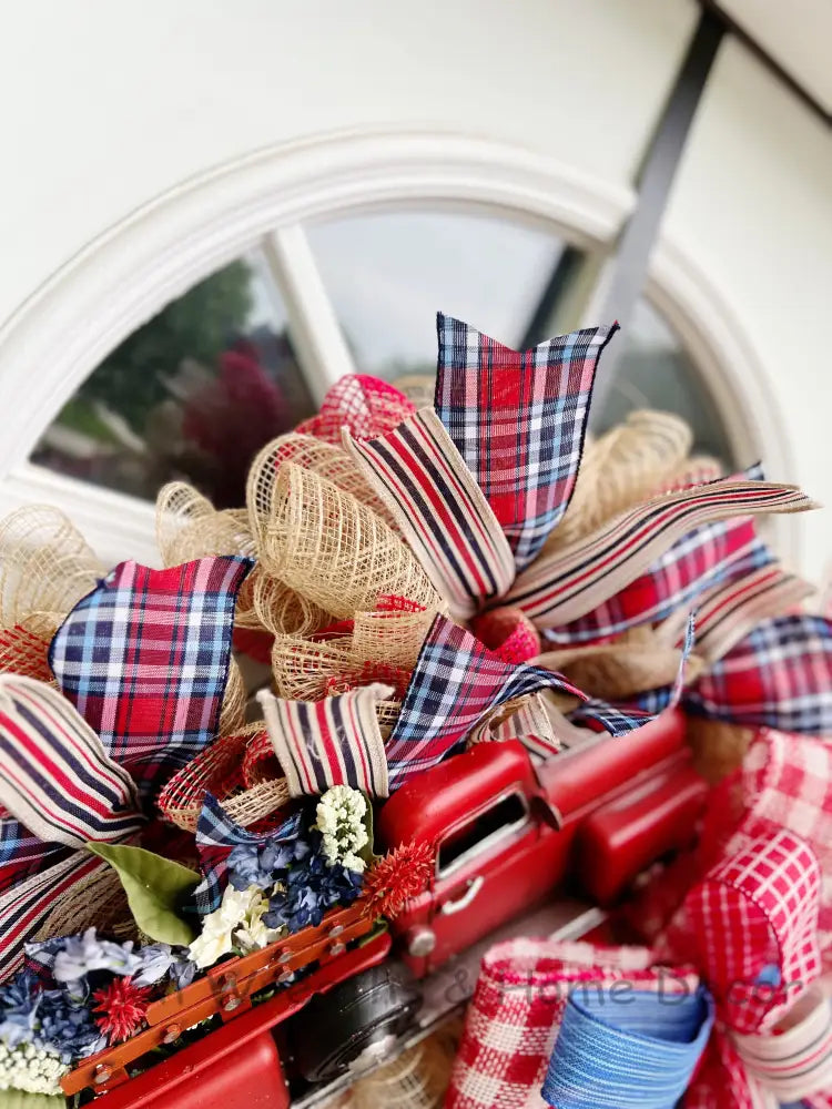 Vintage Truck Patriotic Wreath