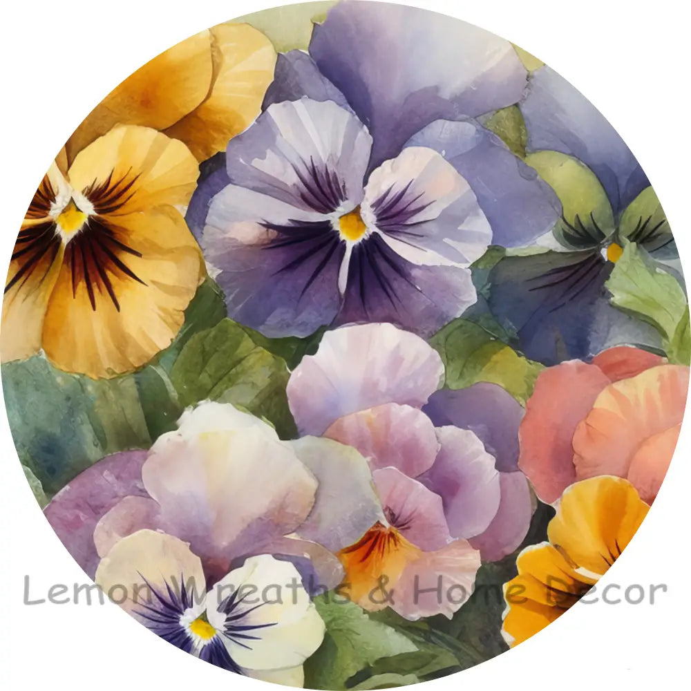 Watercolor Pansies Sublimated Fabric Center
