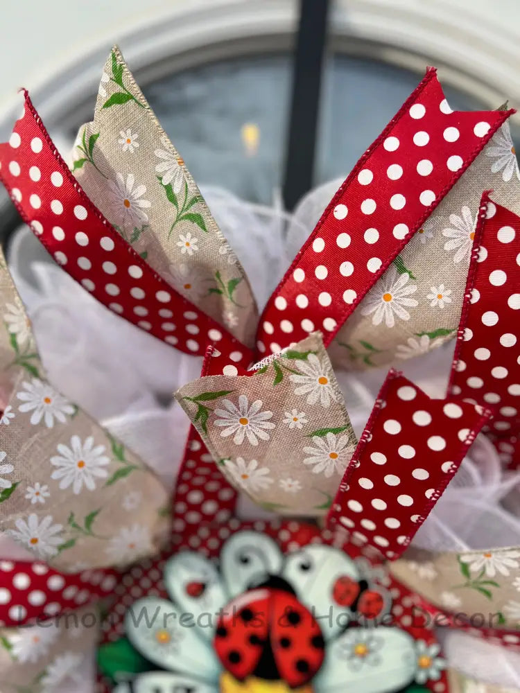 Welcome Friends Ladybug Wreath