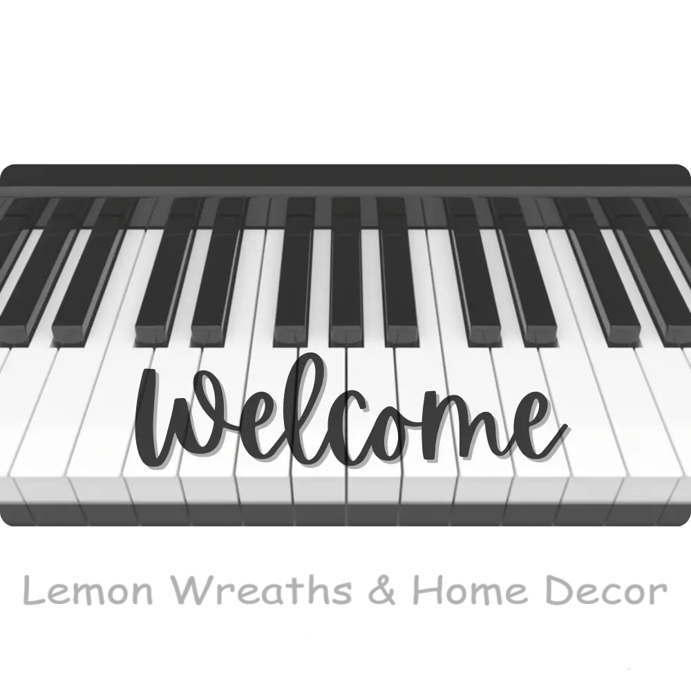 Welcome Piano Keyboard Metal Sign