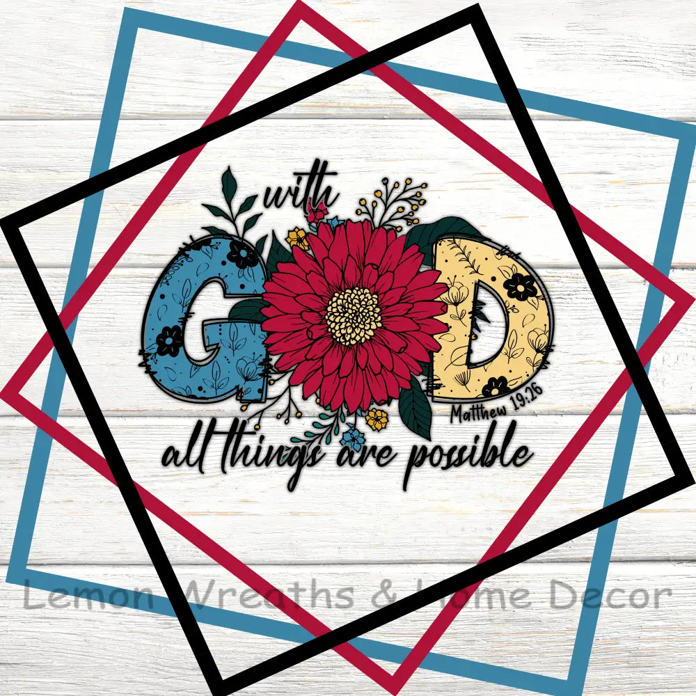 With God All Things Are Possible Retro Colors Metal Sign 8