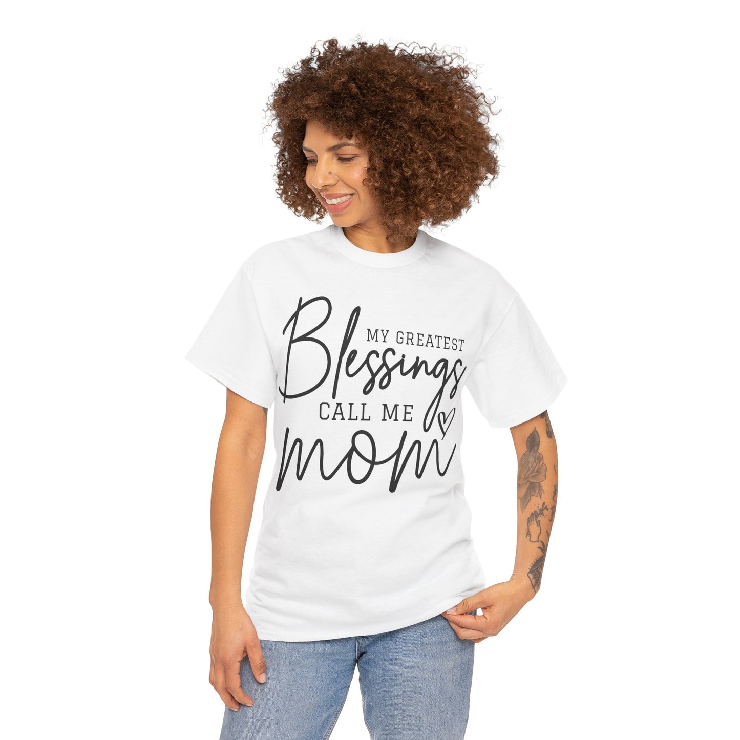 My Greatest Blessings Call Me Mom Heavy Cotton Tee