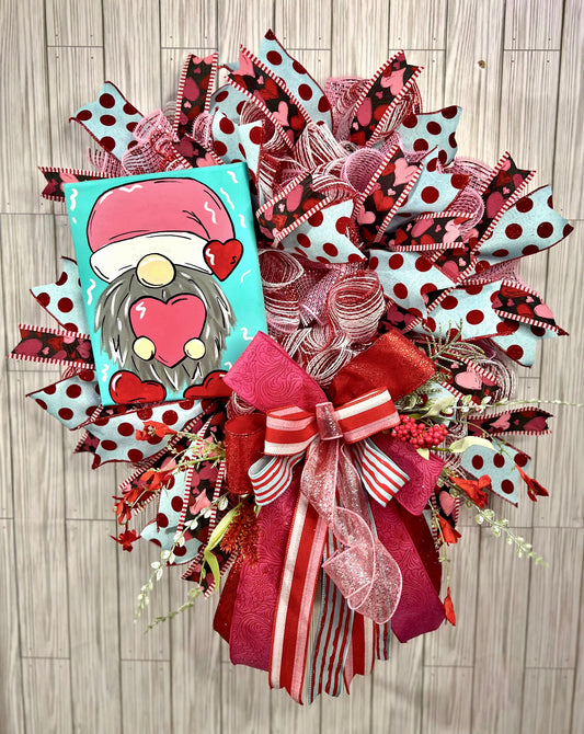 Valentine Gnome Wreath