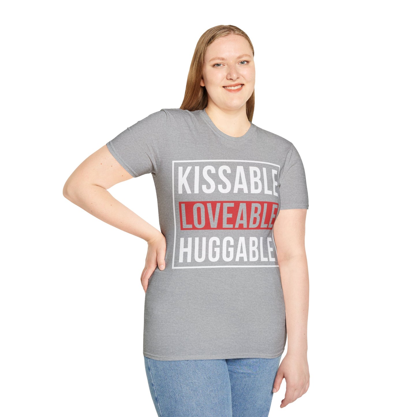 Kissable Huggable Loveable Unisex Softstyle T-Shirt