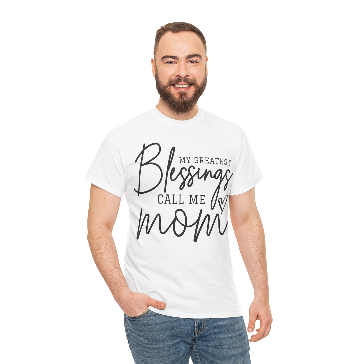 My Greatest Blessings Call Me Mom Heavy Cotton Tee