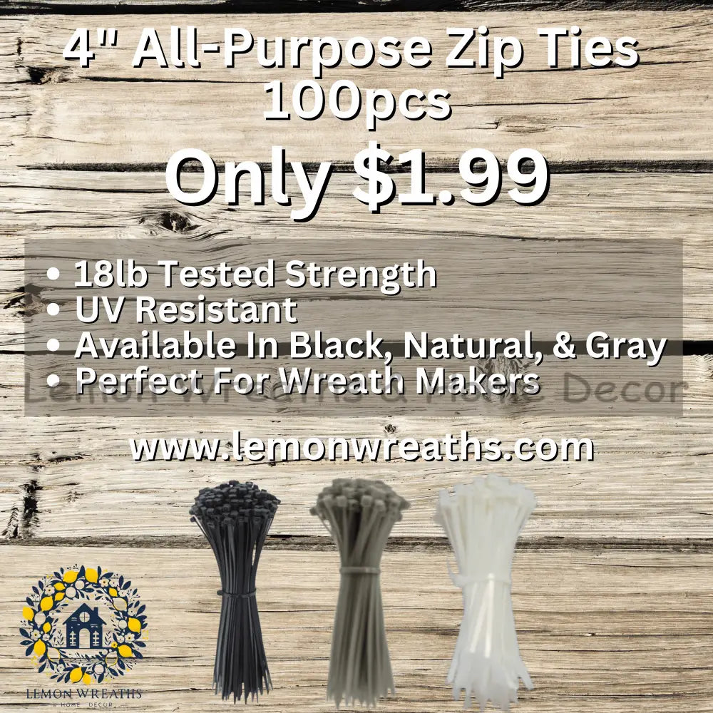 4’’ All-Purpose Zip Ties (100Pcs)