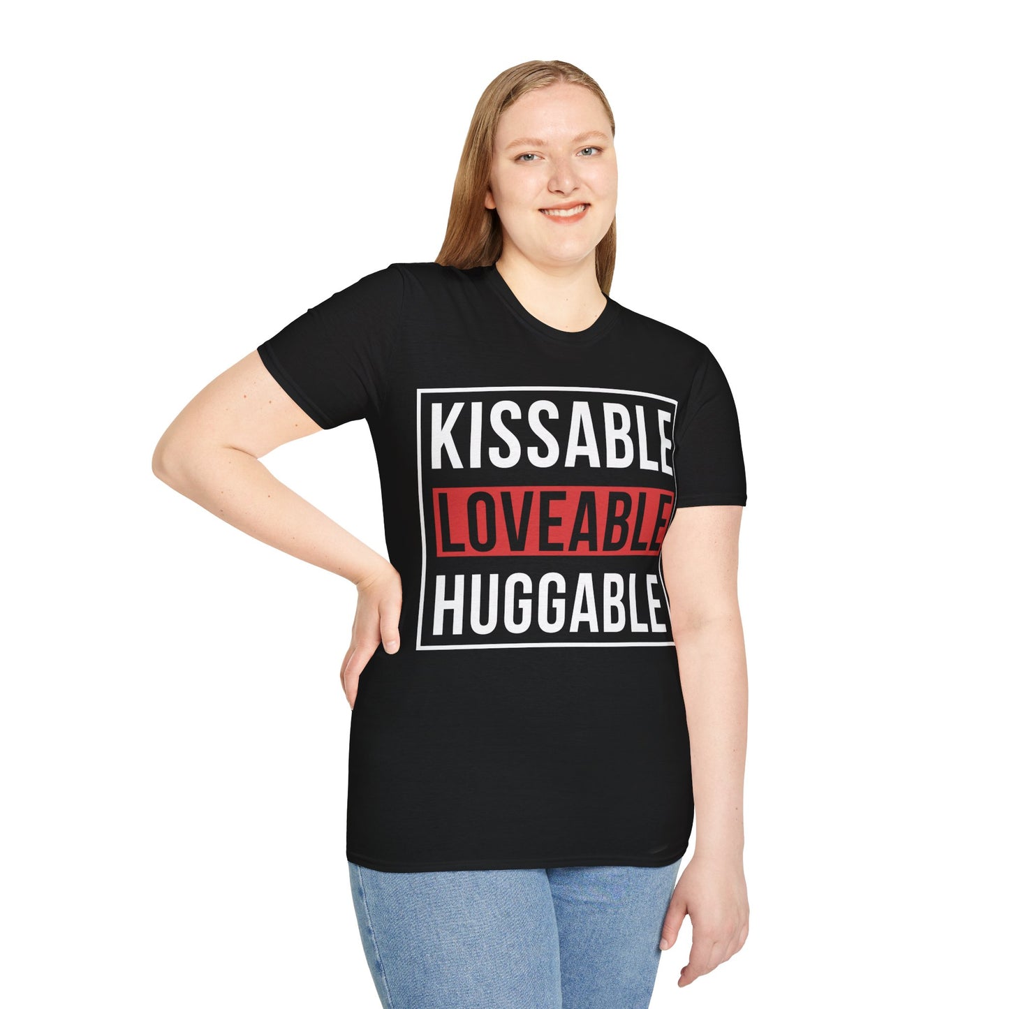 Kissable Huggable Loveable Unisex Softstyle T-Shirt