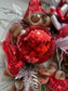 Disco Ball Red and Silver Wreath