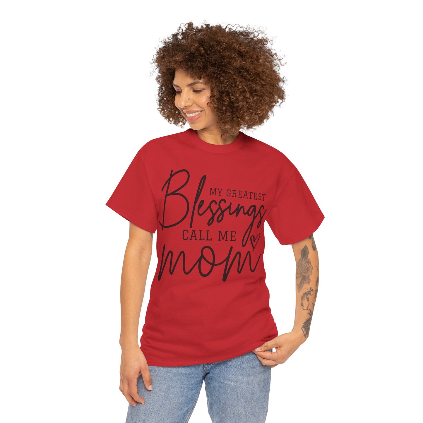 My Greatest Blessings Call Me Mom Heavy Cotton Tee