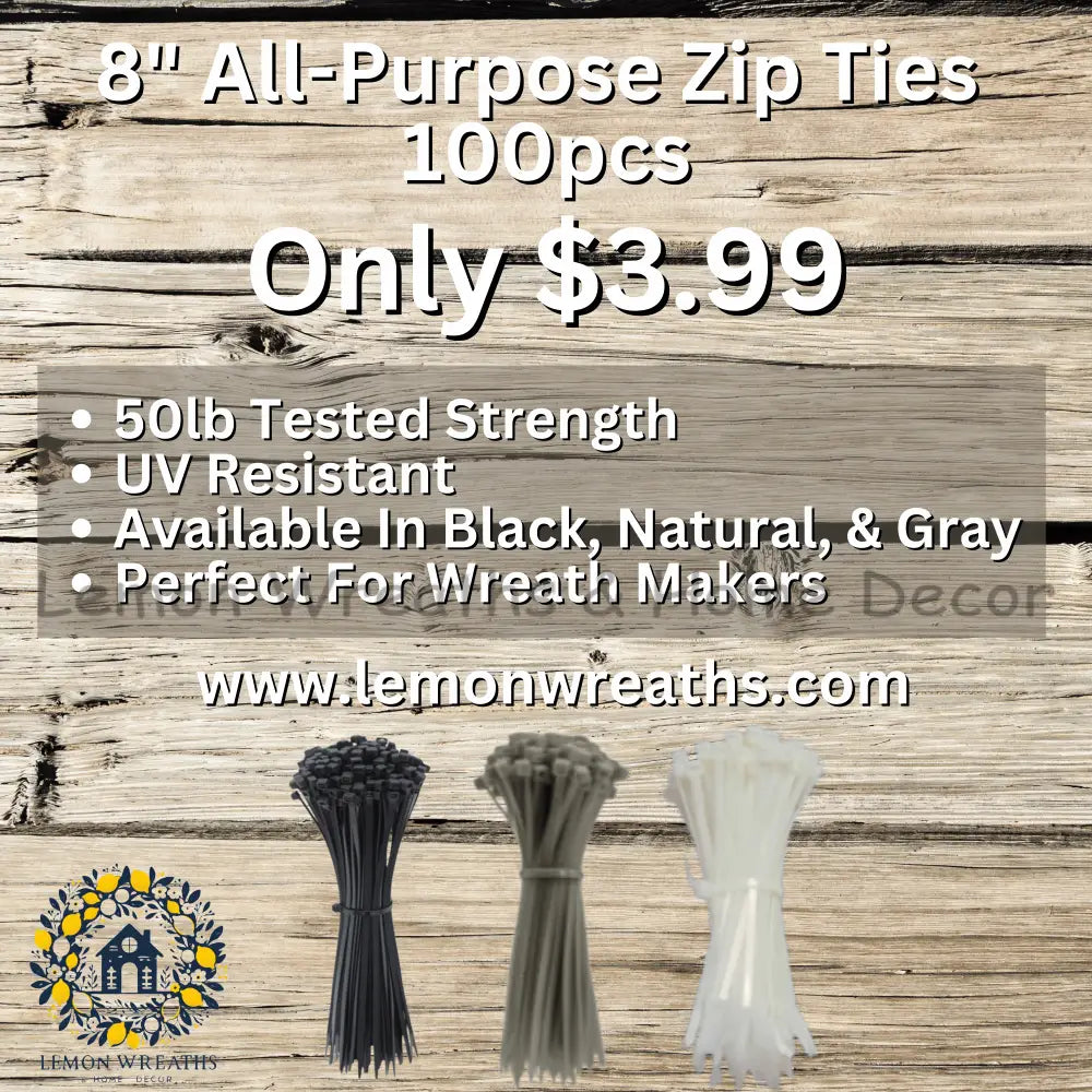 8’’ All-Purpose Zip Ties (100Pcs)