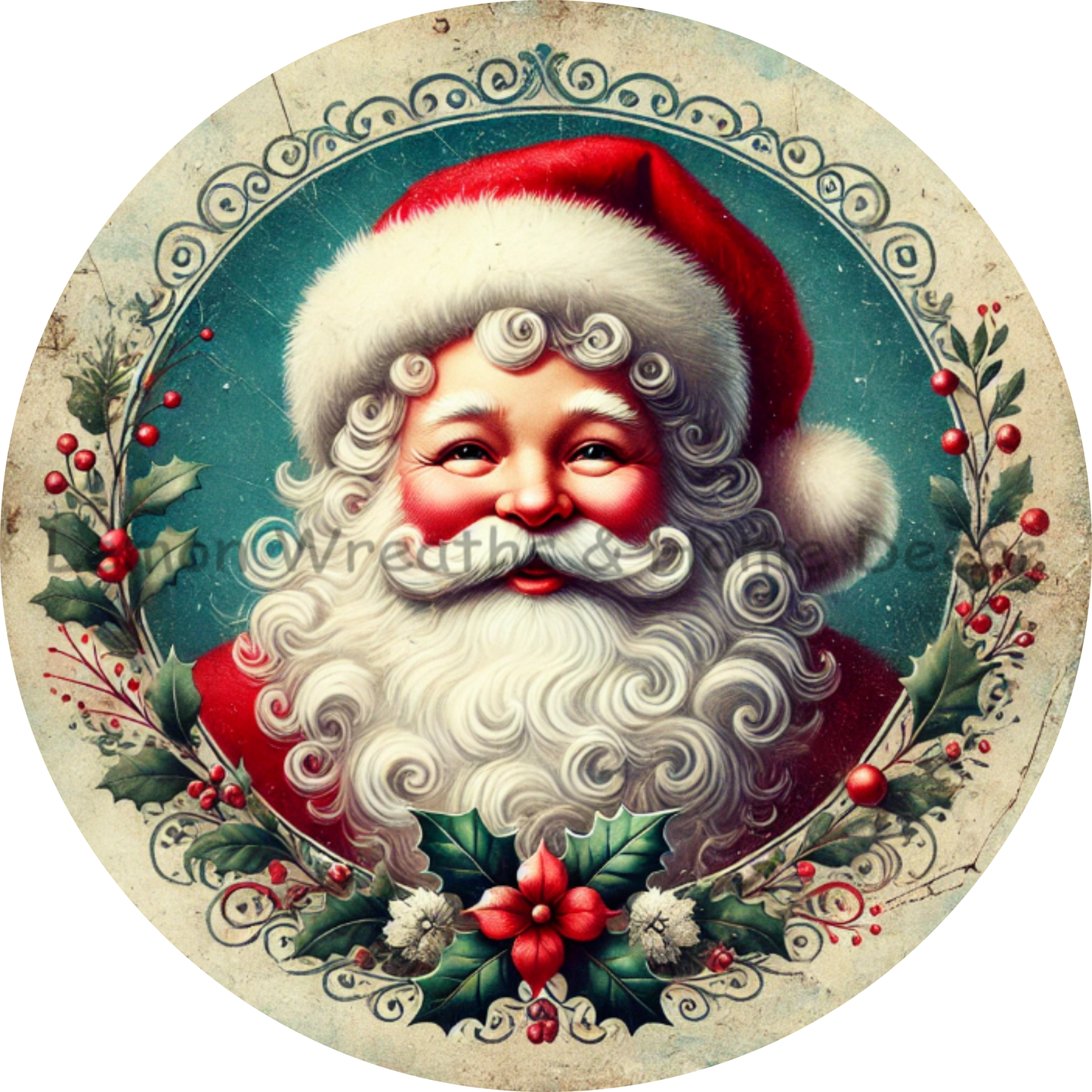 Vintage Santa Charm Traditional Metal Sign