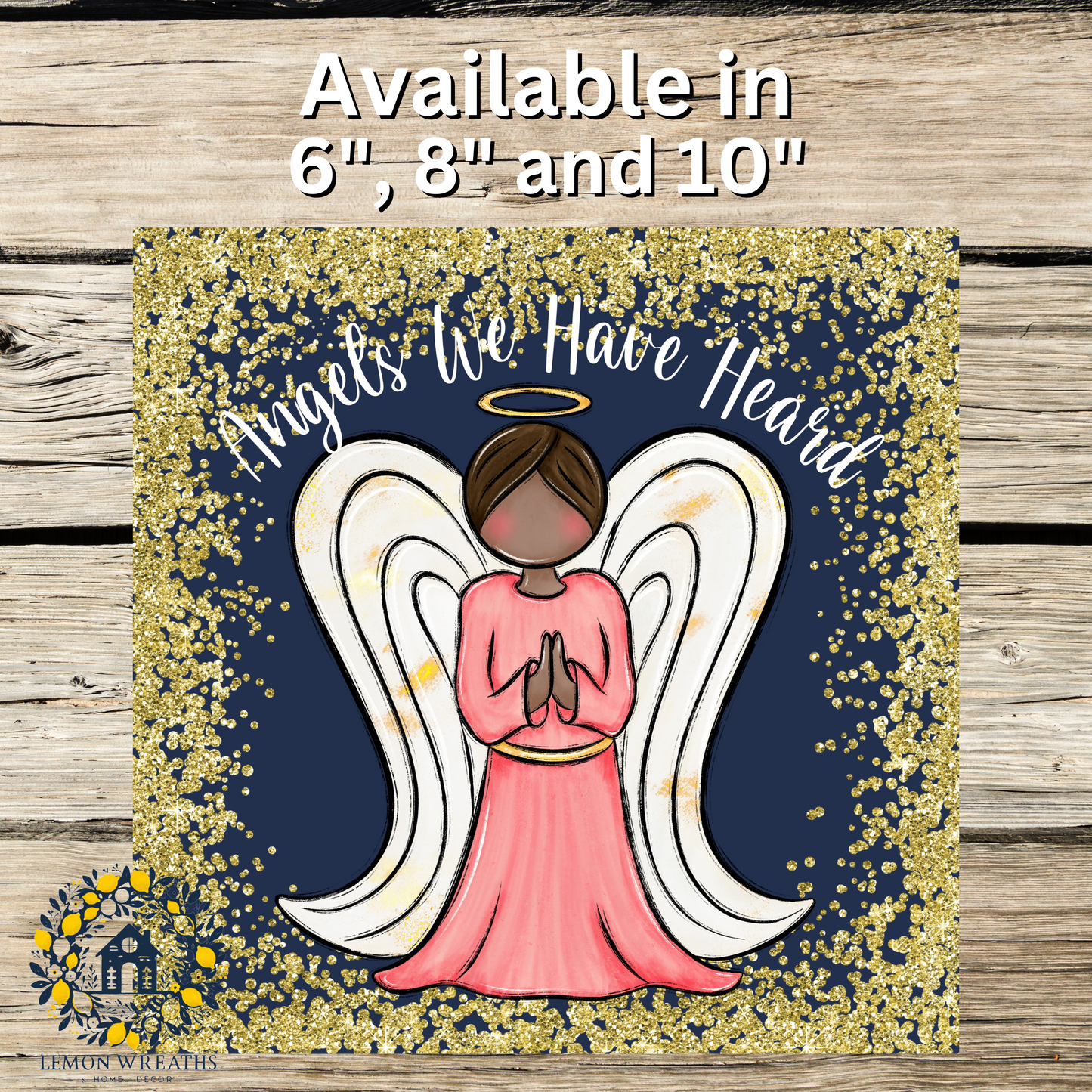 Angels We Have Heard On High Medium Skin Tone Angel Metal Sign