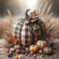 Autumn Plaid Majesty Metal Sign