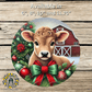 Barnyard Holiday Cheer Christmas Calf Metal Sign