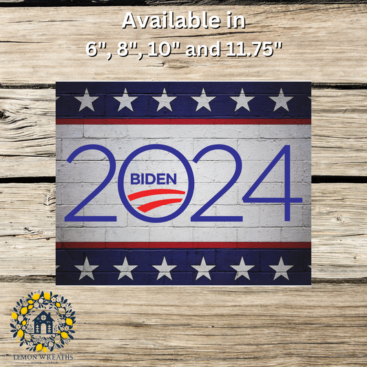 Biden 2024 Star Border Metal Sign