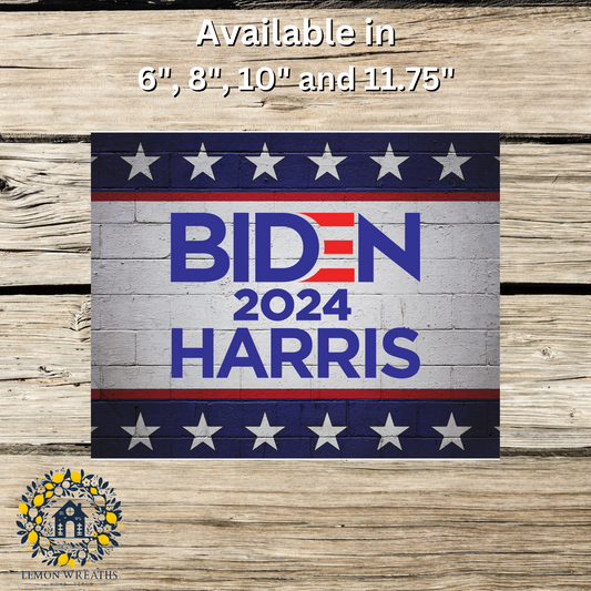 Biden Harris 2024 Star Border Metal Sign
