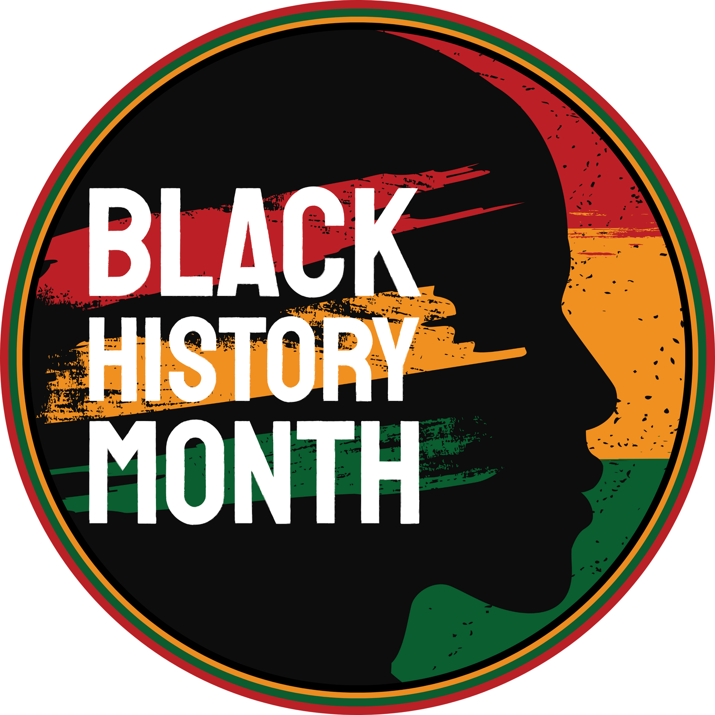 Black History Month Side Silhouette Metal Sign