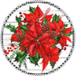 Christmas Poinsettias Buffalo Check Metal Sign