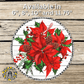 Christmas Poinsettias Buffalo Check Metal Sign