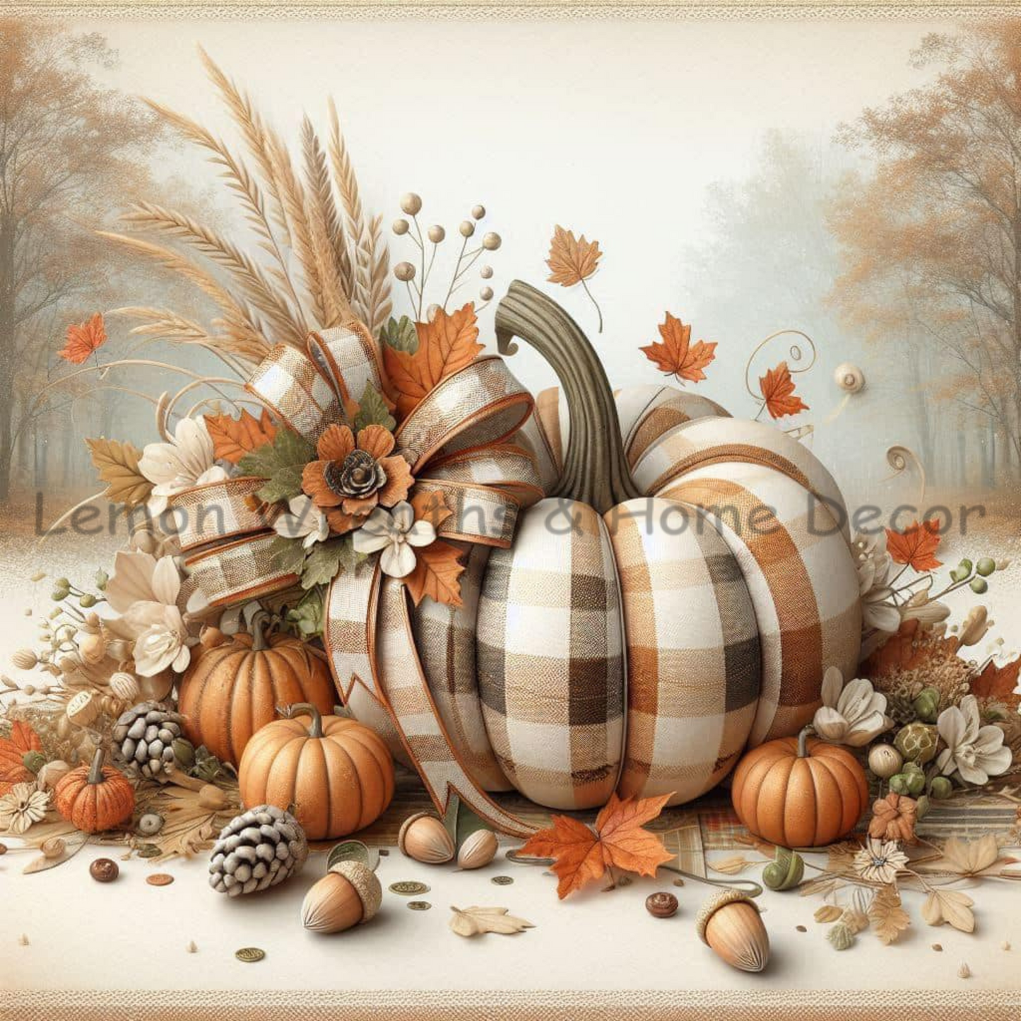 Countryside Autumn Plaid Metal Sign