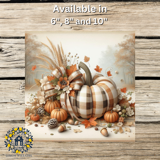 Countryside Autumn Plaid Metal Sign