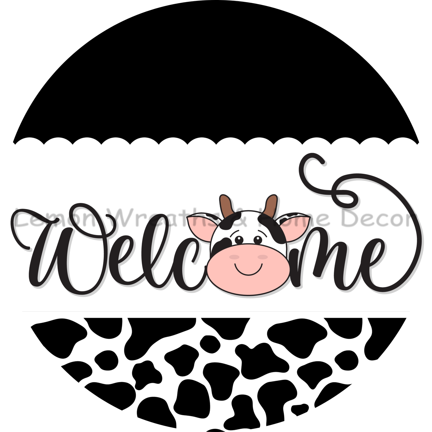 Cow Face Welcome Metal Sign