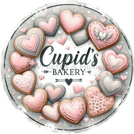 Cupid's Bakery Heart Cookies Metal Sign