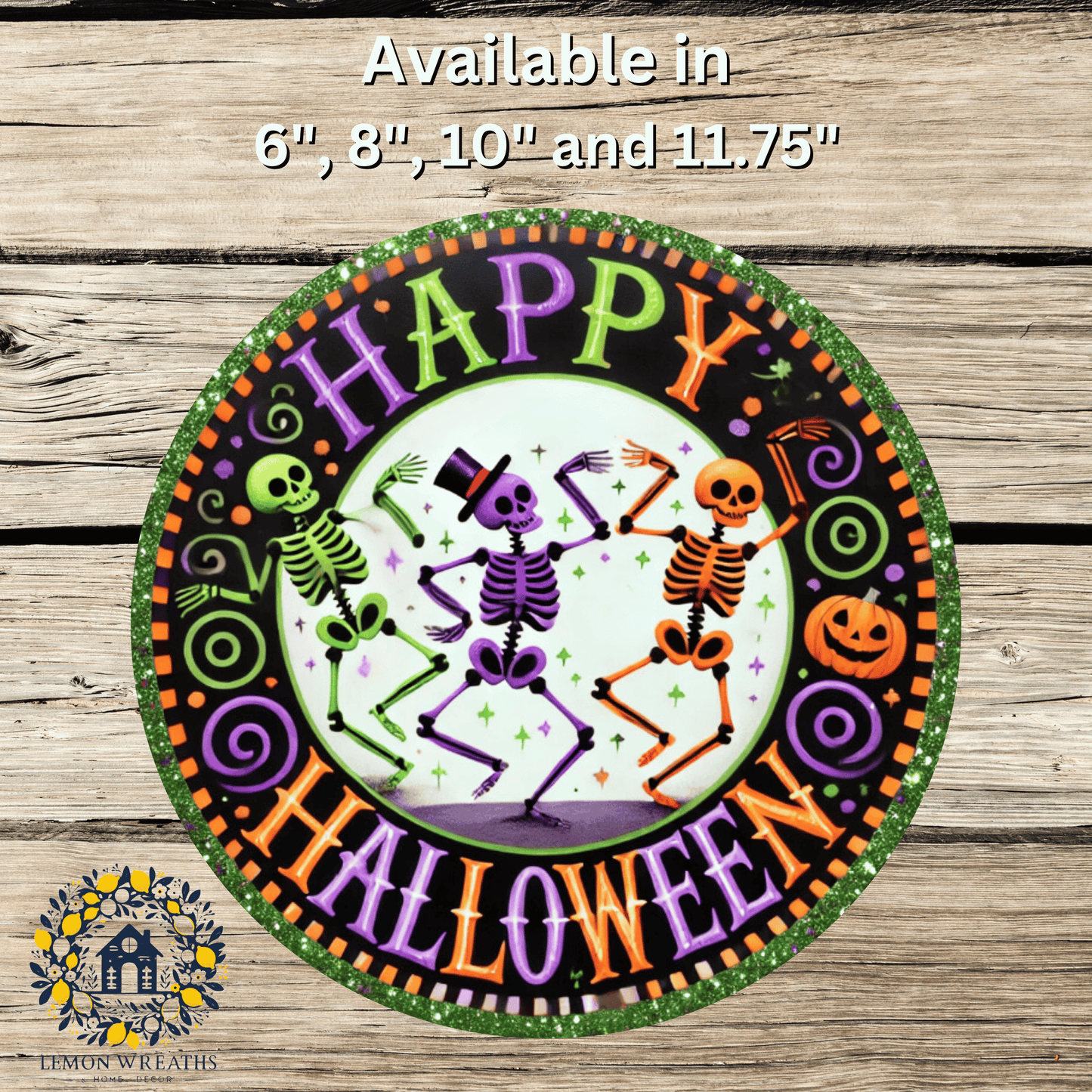 Dancing Skeletons Happy Halloween Sam's Match Halloween 2024 Metal Sign