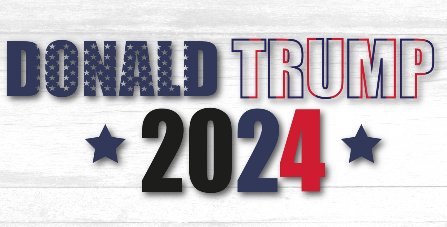 Donald Trump 2024 w/Stars Metal Sign