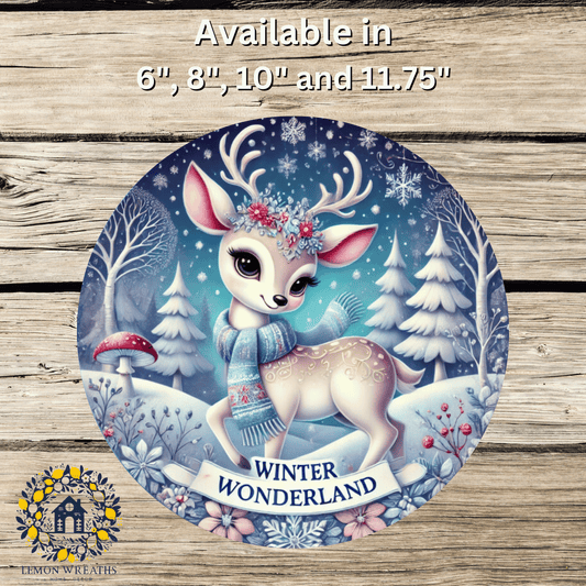 Enchanted Winter Wonderland Snow Blue Metal Sign