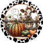 Fall Cow Leopard Print Bow Metal Sign