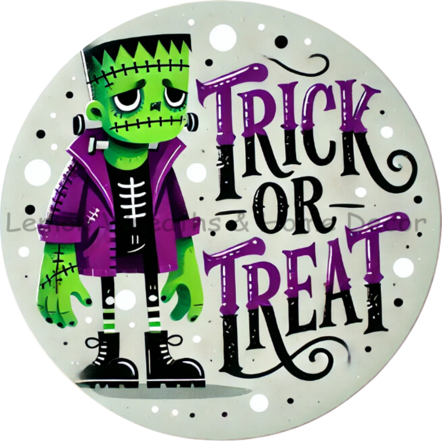 Frankie's Funky Trick or Treat Metal Sign