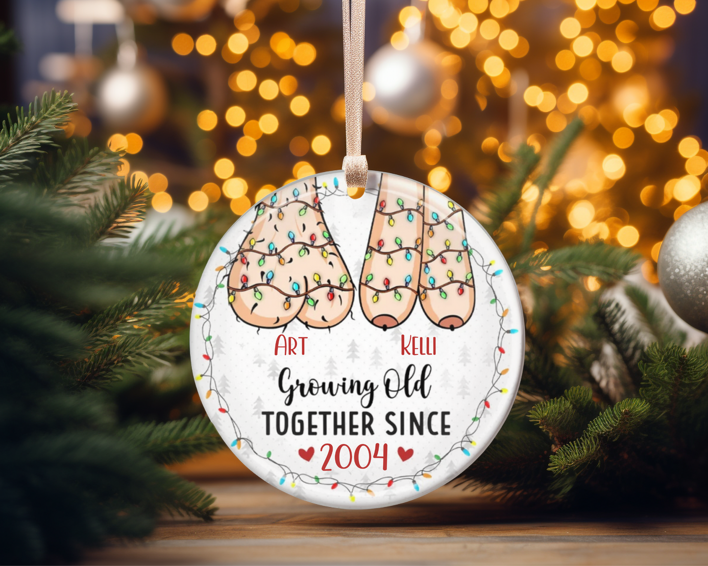 Growing Old Together Personalized Ornament