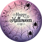 Happy Halloween Purple Spider Web Metal Sign