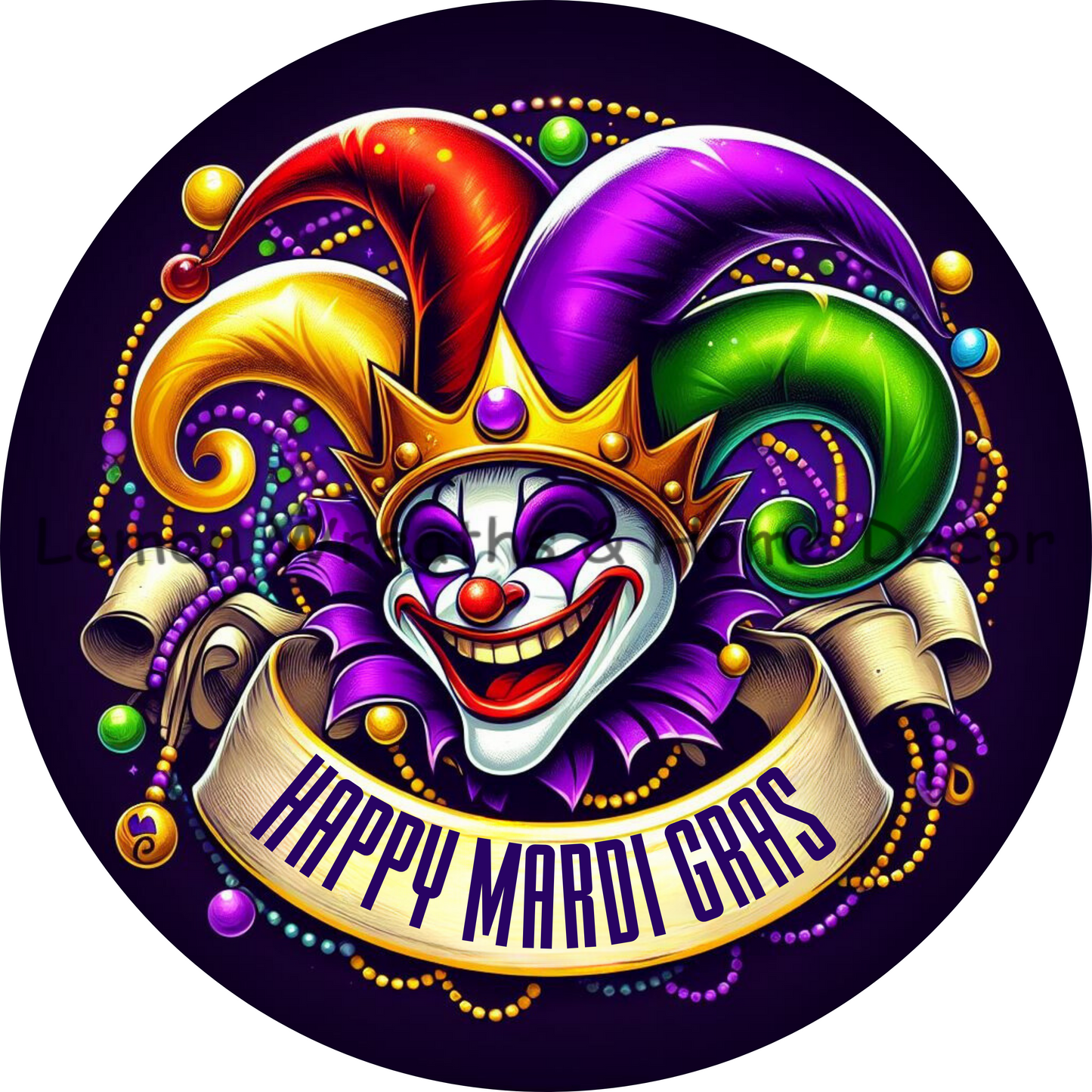Jester Clown Joker Face Mardi Gras Multi-Color Embroidered Iron-On Patch  Applique