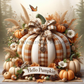 Hello Pumpkin Plaid Paradise Metal Sign