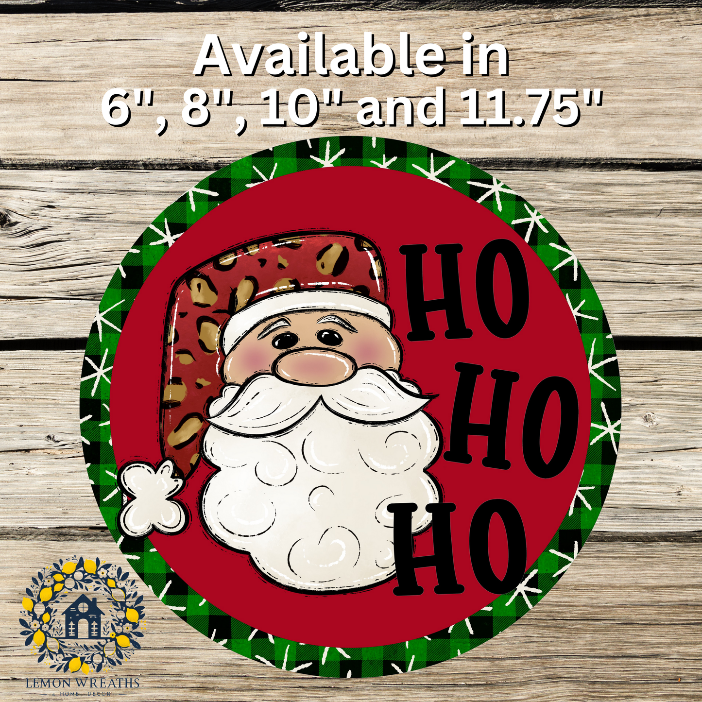 Whimsical Santa Ho Ho Ho Metal Sign