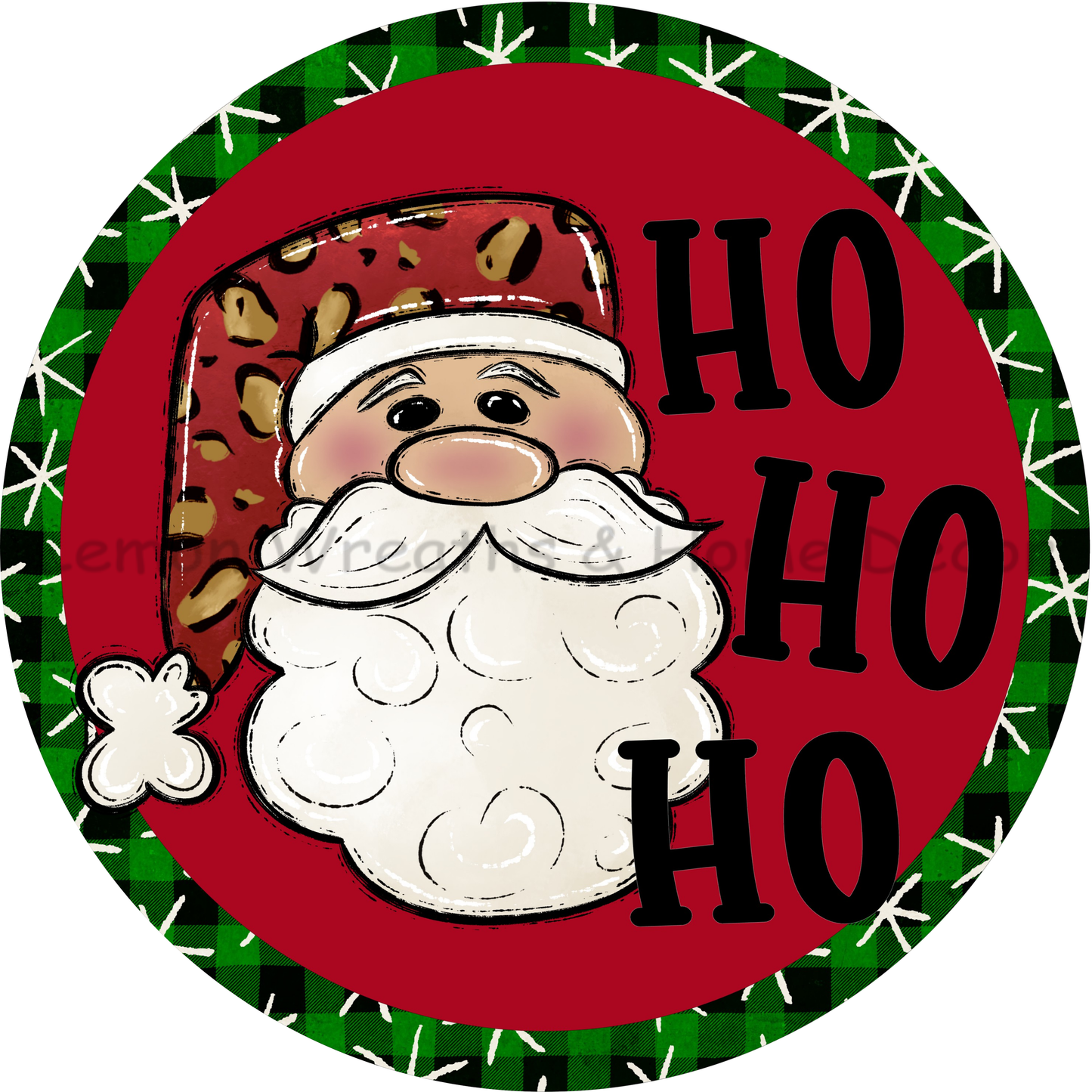 Whimsical Santa Ho Ho Ho Metal Sign