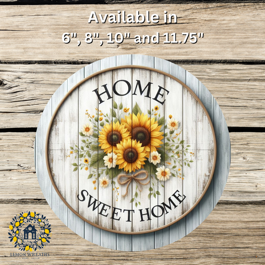 Home Sweet Home Sunflower Bouquet Metal Sign