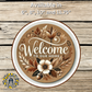 Welcome To Our Home Fall Acorn Metal Sign